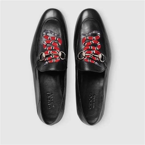 gucci kingsnake loafers|Gucci Kingsnake Leather Loafers in Black for Men .